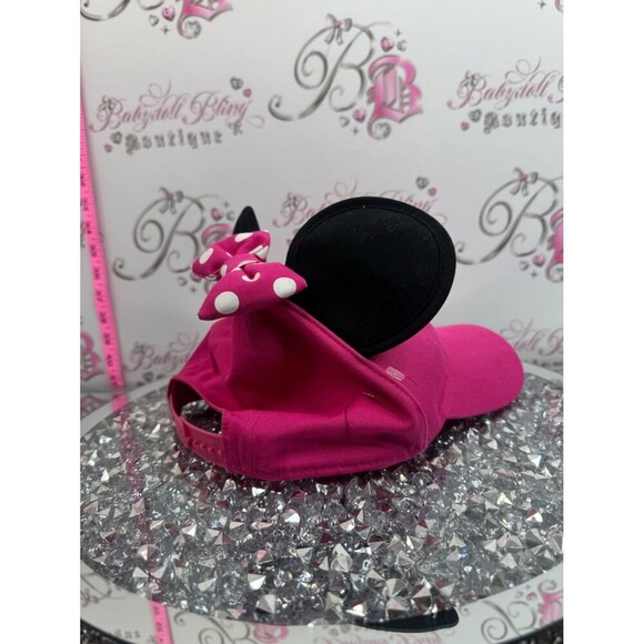 Disney hat ears bright pink black Minnie Pink Baseball Cap with Black Ears main image 9